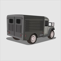 vector illustration truck army