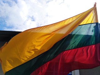 Lithuanian Flag Waving Against Sky