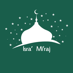 mosque with stars and green background