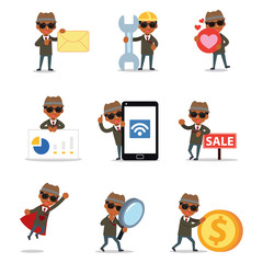 Set of character male mafia working with underground gangster.