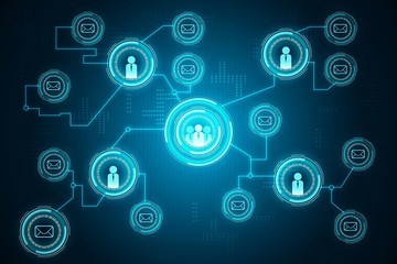 Working social network concept. 3D Rendering