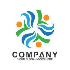 People Care Logo , Colorful design template