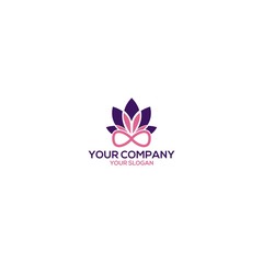 Infinity Lotus Logo Design Vector