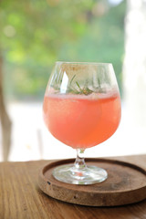 Fruity Vodka Party Punch on wooden table