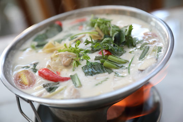 Chicken Coconut Soup , Thai local food traditional