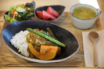 curry rice with chicken japanese style local food