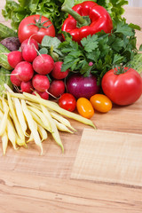 Vegetables containing minerals and vitamins. Best food for slimming and dieting. Copy space for text