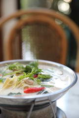 Chicken Coconut Soup , Thai local food traditional