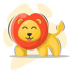 Cute Lion Mascot Cartoon Design Vector