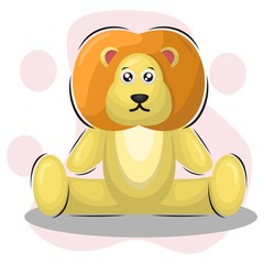 Cute Lion Mascot Cartoon Design Vector