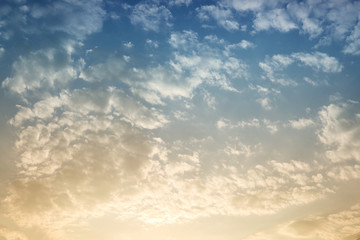 Sky background with sunshine
