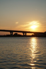 Fototapeta na wymiar Sunset Over Bridge