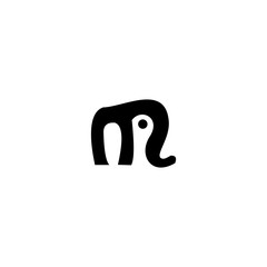 M letter elephent logo design