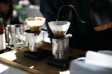 Drip coffee making drip espresso in vintage style