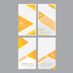 Social media instagram stories and feed post banner bundle