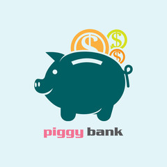 Piggy Bank icon vector illustration logo template for many purpose