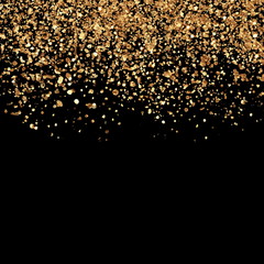 Gold luxury glittering abstract background on black