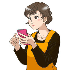 A young woman with a smartphone in her hand