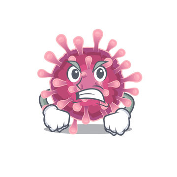 Corona virus cartoon character design having angry face