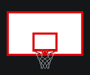 Rectangle shape Basketball backboard with hoop and net, Scale 1:12.5