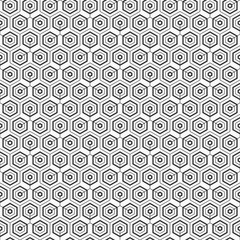 Abstract seamless hexagons pattern. Repeating geometric tiles with triple elements.