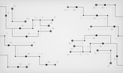 Abstract digital geometric background with connecting lines and dots. High-tech global network connection concept. Modern banner design. 