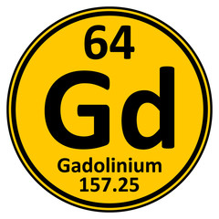 Periodic table element gadolinium icon.