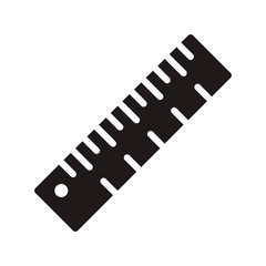 Ruler icon in trendy glyph style design. Vector graphic illustration. Ruler icon for website design, logo, and ui. EPS 10.