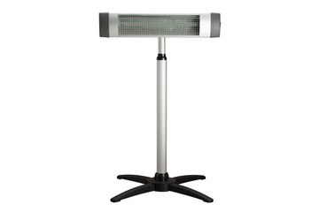 Electric heater on white background