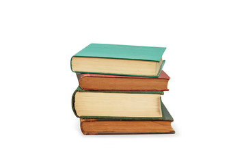 Stack of books isolated on white background