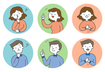 説明イラストのセット（男女）