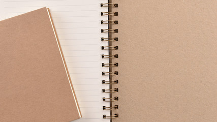 close up of notebook for background