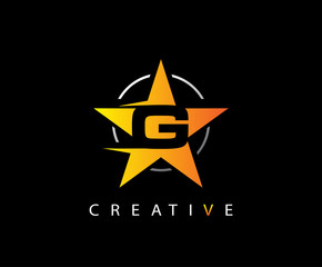 Obraz premium Letter G Fast Star, Technology and digital abstract line G network space logo. 