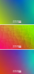 Abstract set vector mesh background, color gradient