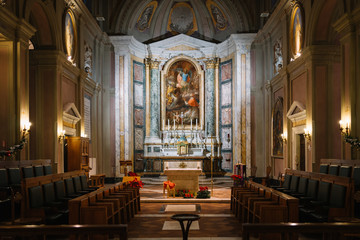 Fototapeta na wymiar Rome, Italy - Dec 24, 2019: St Michael and Magnus Frisian Church in Rome