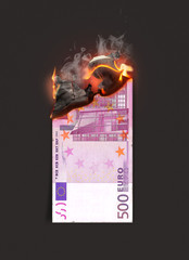 Euro Burning Cash Note