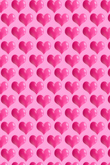 Three dimensional cute heart pattern texture.  立体的な可愛いハートパターンのテクスチャ