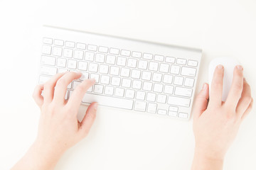 white keyboard for typing  - obrazy, fototapety, plakaty