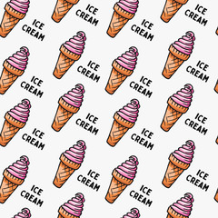 Cute seamless pattern with ice cream