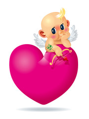 Shy pink love cupid