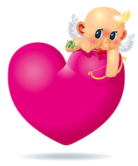 Lazy pink love cupid