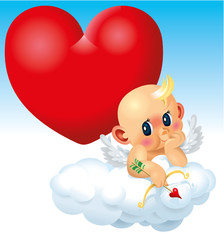 Lazy red love cupid