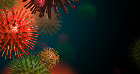Obraz na płótnie Canvas Virus background with copy space 3D Render