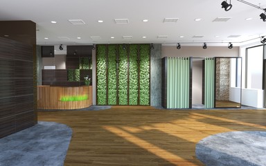 empty pavilion, interior visualization, 3D illustration