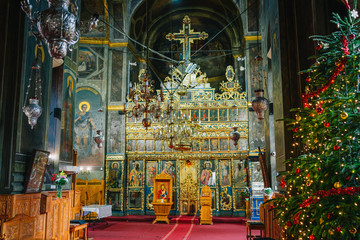 Bucharest, Romania - Dec 14, 2019: St. Antony's Orthodox Church, known as the Church of the Annunciation (Biserica Sfantul Anton) in Bucharest, Romania.