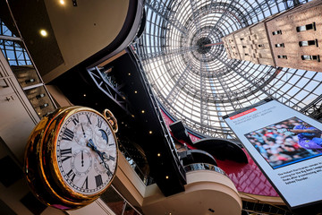 Melbourne central shopping mall with shot tower and glass dome