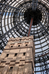 Melbourne central shopping mall with shot tower and glass dome