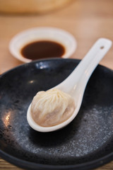 Fresh made steamed dumplings in asian restaurant in melbourne