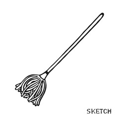 MOP for washing floors on a white background in vector