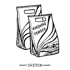 Washing powder on a white background in a vector